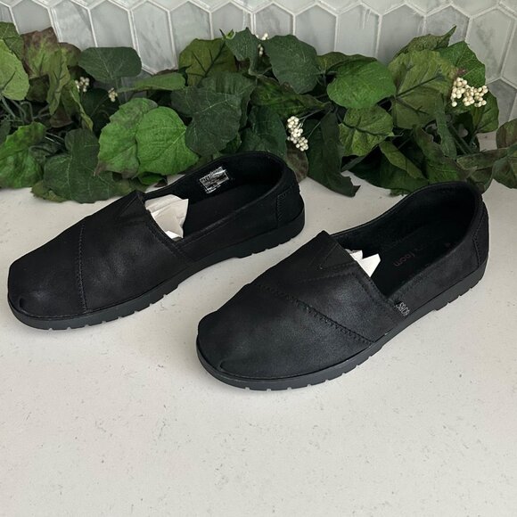 Bobs Shoes - Bobs Womens Black Slip-On Shoes Size 9 Lightweight Casual Comfortable Textile Up